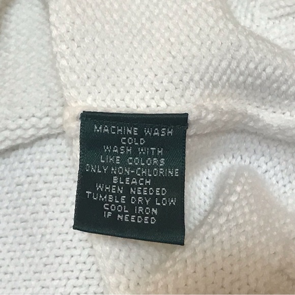 Lauren Ralph Lauren Cozy White Sweater with Toggle Neck Size P/P - Picture 8 of 9